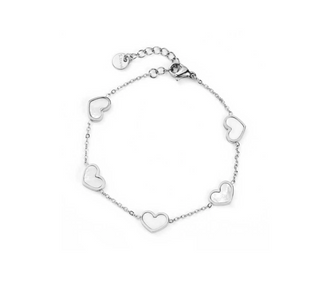 Silver Marble Hearts - Bracelet