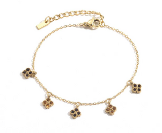 Multi Brown Diamond Clovers - Bracelet