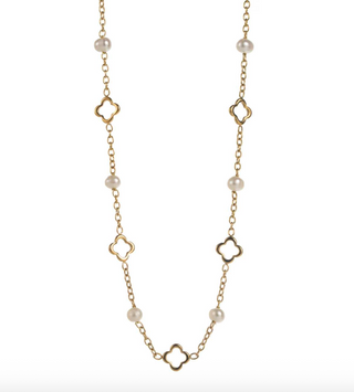 Pearls & Open Clovers - Necklace