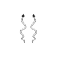 Load image into Gallery viewer, Long Silver Snake Eye - Earrings
