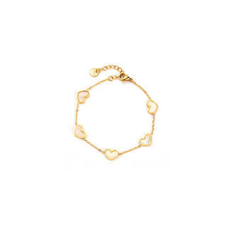 White Marble Hearts - Bracelet