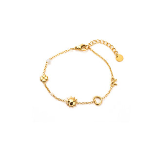 Mini Golden Charms & Pearls - Bracelet