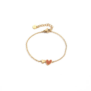 Brown & Golden Heart - Bracelet