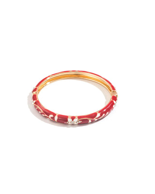 Red Flower Bangle - Bracelet