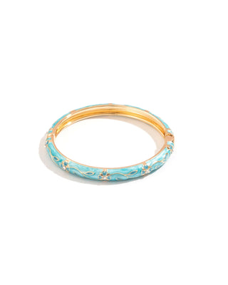 Blue Flower Bangle - Bracelet