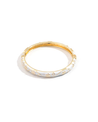 White Flower Bangle - Bracelet