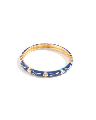 Dark Blue Flower Bangle - Bracelet