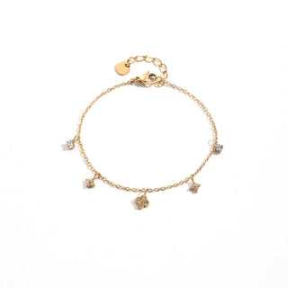 Diamond Flowers & Clover - Bracelet
