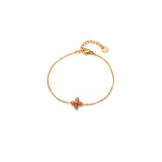 Orange Diamond Flower - Bracelet