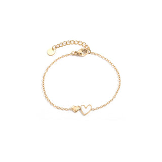 White Double Hearts - Bracelet