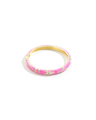 Pink Flower Bangle - Bracelet