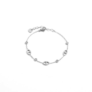 Silver Ovals & Diamonds - Bracelet
