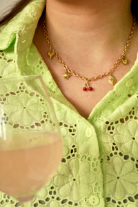 Cherry Heart Charms - Necklace