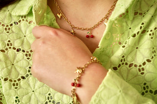 Cherry Heart Charms - Necklace