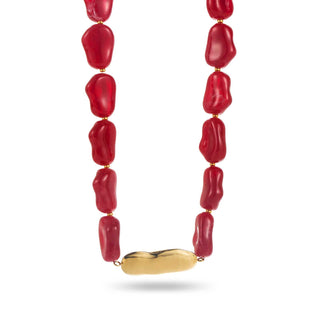 Red Pearls & Golden Detail - Necklace
