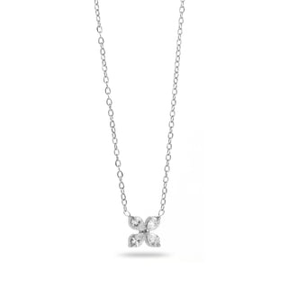 Silver Diamond Flower - Necklace