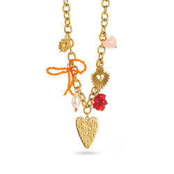 Red Heart Bow Charms - Necklace