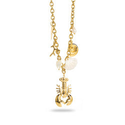 Big Lobster White Shell Charms - Necklace