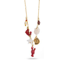 Load image into Gallery viewer, Red Mini Lobster &amp; Crab Charms - Necklace
