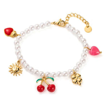 Load image into Gallery viewer, Pearly Cherry Charms - Bracelet
