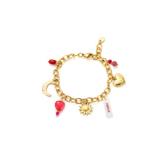 Pink Stone Amour Charms - Bracelet