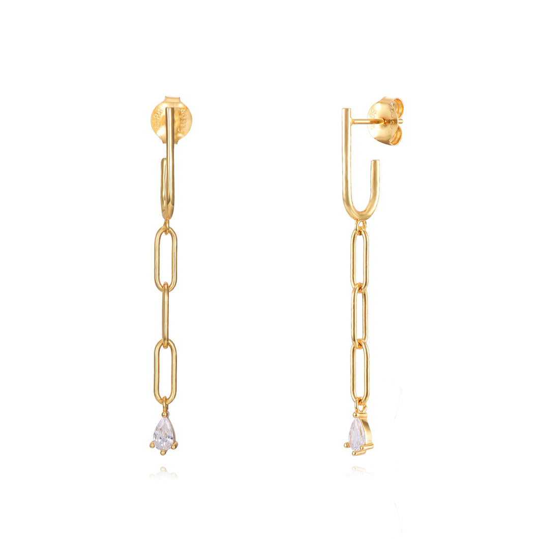 Long Diamond Chain - Earrings