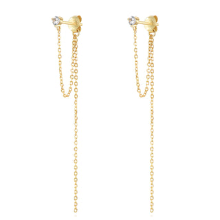 White Diamond Chain - Earrings
