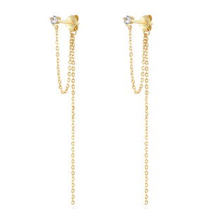 White Diamond Chain - Earrings