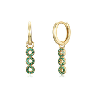 Green Diamond Circles - Earrings