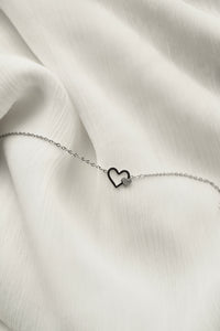 Silver Sparkly Hearts - Bracelet