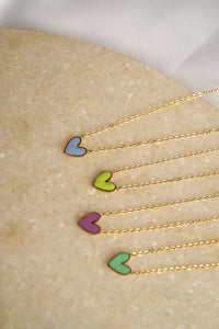 Lila Color Heart - Necklace