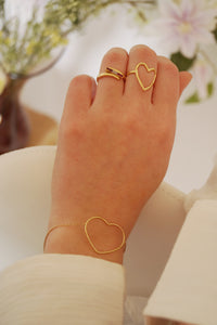 Golden Fine Heart - Ring