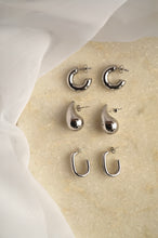 Load image into Gallery viewer, Silver Chunky Hoops - Earrings
