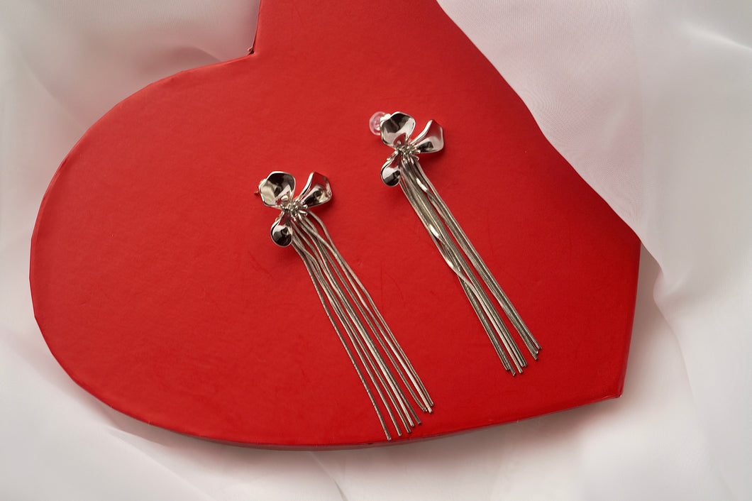 Silver Valentine Flowers - Earrings