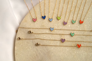 Lila Color Heart - Necklace