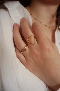 Golden Fine Heart - Ring