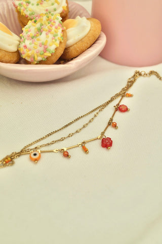 Orange Summer Charms (3 in 1) - Bracelet