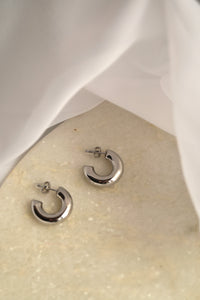 Silver Chunky Hoops - Earrings