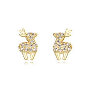 White Diamond Reindeer - Earrings