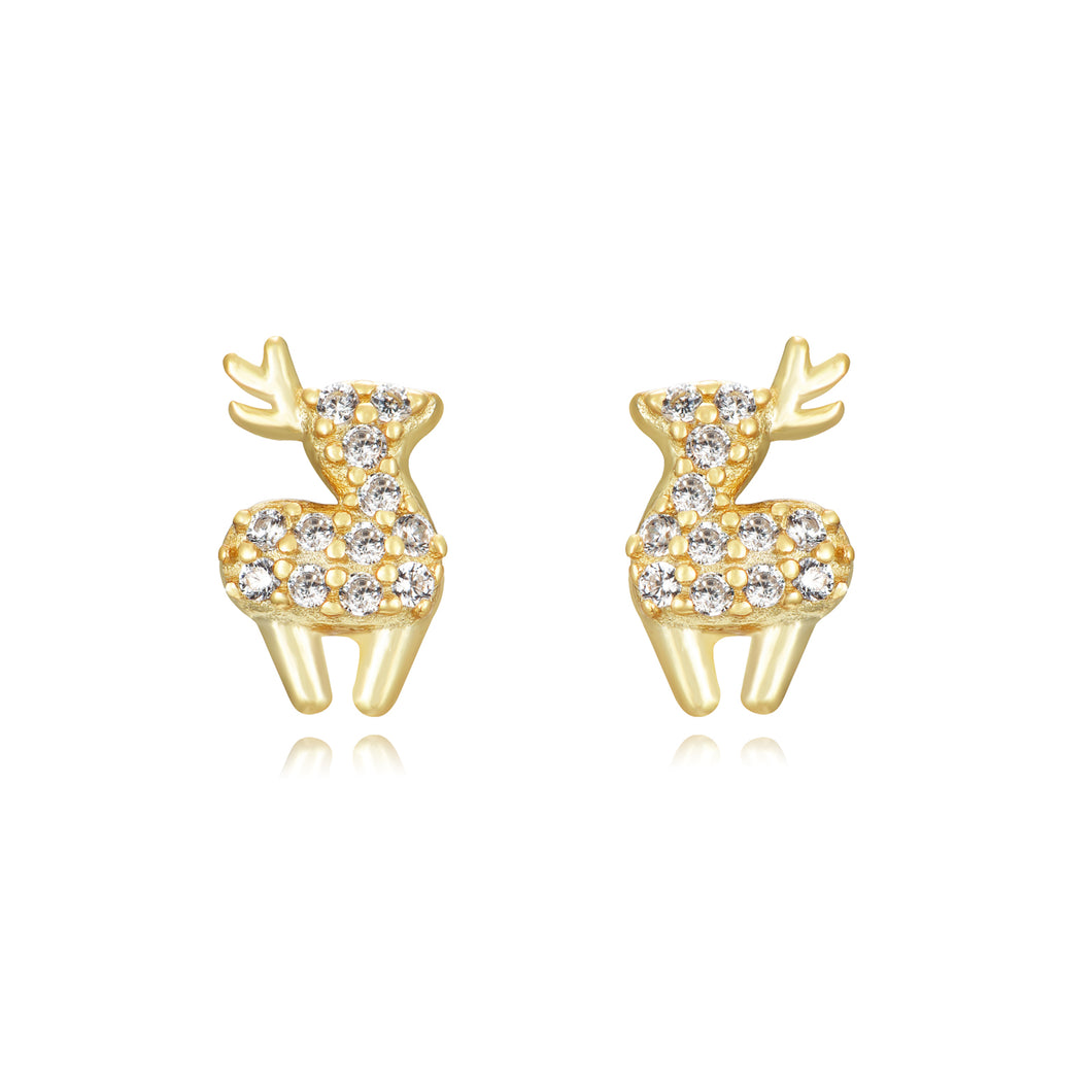 White Diamond Reindeer - Earrings