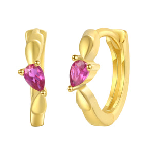 Pink Single Diamond - Earrings