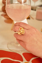Load image into Gallery viewer, Pink &amp; Orange Diamond Heart - Ring
