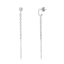 Load image into Gallery viewer, Silver Rectangular Long Diamonds - Earrings
