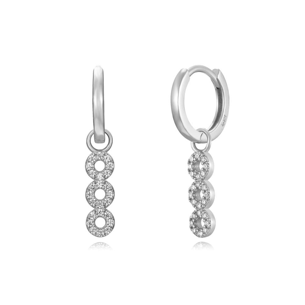 Silver Diamond Circles - Earrings