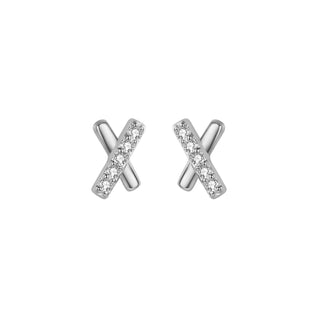 Silver Strass Crossie - Earrings