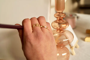 Multi White Hearts - Ring