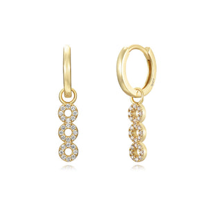 White Diamond Circles - Earrings