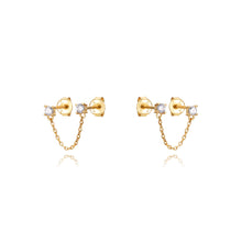 Load image into Gallery viewer, Double Diamond Chain - Earrings
