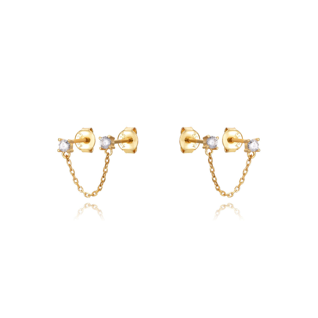 Double Diamond Chain - Earrings