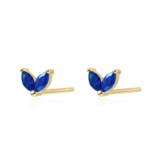 Dark Blue Butterfly Stud - Earrings